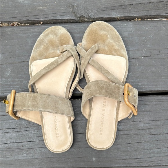 Veronica Beard Salva Raffia Tan Flat size 6 - Picture 1 of 5
